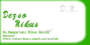 dezso mikus business card